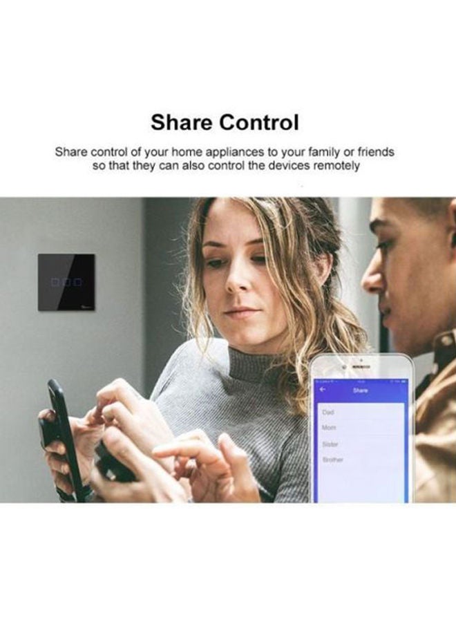 NIBEMINENT Wi-Fi Smart Wall Switch With Remote Control Black/Silver 10.2x10.2x4.6cm - Image 5