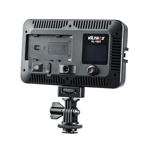 VILTROX فيديو لايت VILTROX VL-162T CRI95+ LED، لوحة ضوء كاميرا محمولة قابلة للتعتيم لكاميرا DSLR وكاميرا الفيديو مع بطارية وشاحن، سطوع عالي، 3300K-5600K ثنائي اللون، فلتر أبيض وشاشة LCD - Image 2
