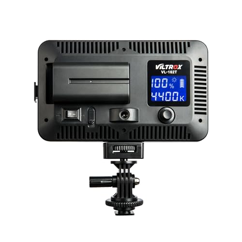 VILTROX فيديو لايت VILTROX VL-162T CRI95+ LED، لوحة ضوء كاميرا محمولة قابلة للتعتيم لكاميرا DSLR وكاميرا الفيديو مع بطارية وشاحن، سطوع عالي، 3300K-5600K ثنائي اللون، فلتر أبيض وشاشة LCD - Image 3