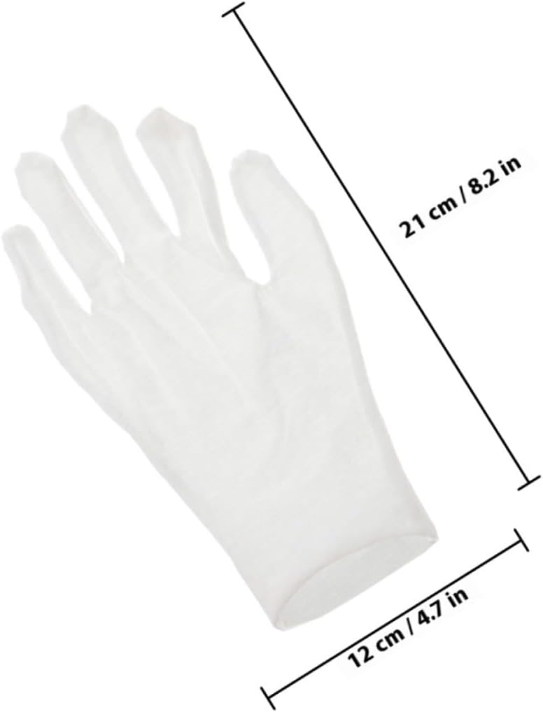 CHILDWEET 12 Pairs Medium Cotton Gloves Moisturizing Gloves for Women and Men Overnight Hydrating - Image 2