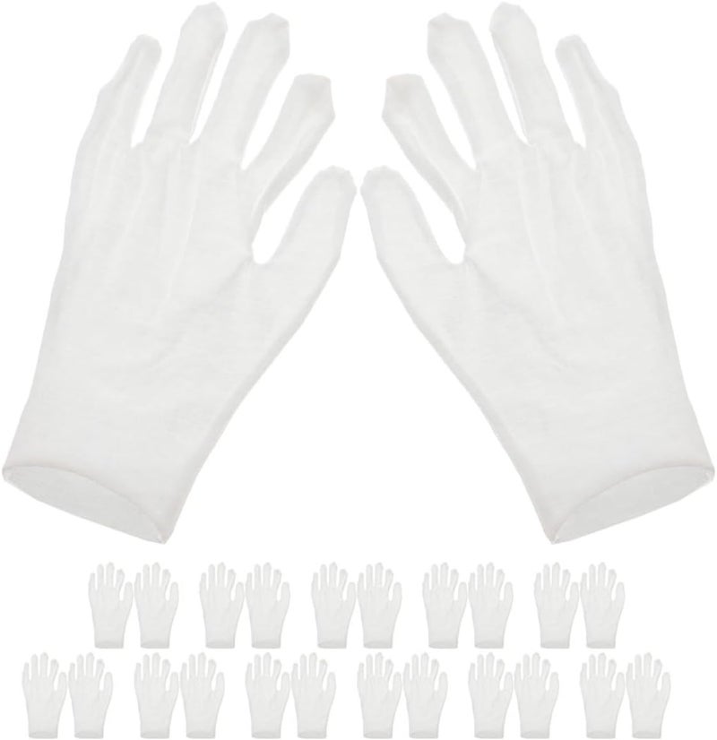 CHILDWEET 12 Pairs Medium Cotton Gloves Moisturizing Gloves for Women and Men Overnight Hydrating - Image 1