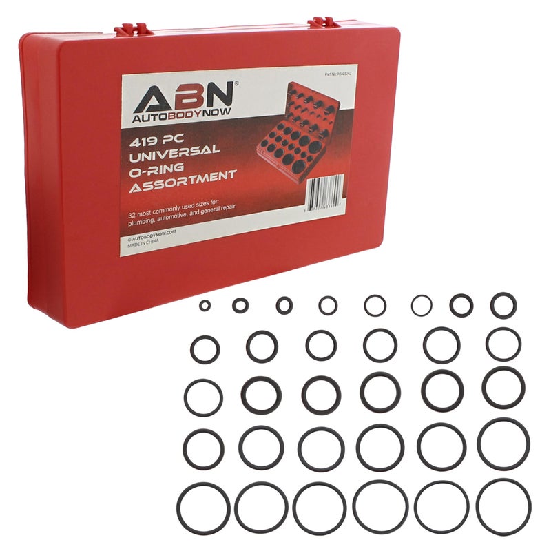 ABN Assorted O Ring Kit Metric Rubber O Rings Assortment Set 419 Piece Assorted O Ring Rubber Washer Set - Image 1