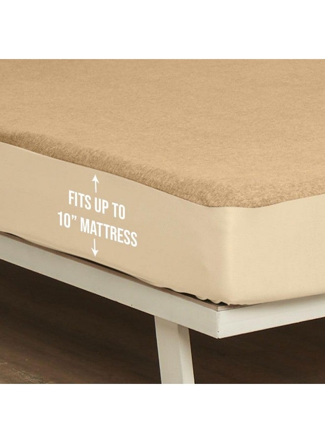 Wakefit Wakefit Cotton Feel Ultra Soft Waterproof Mattress Protector | Breathable - Hypoallergenic Mattresses Cover 75" x 66" - Queen, Beige - Image 3