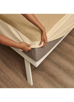 Wakefit Wakefit Cotton Feel Ultra Soft Waterproof Mattress Protector | Breathable - Hypoallergenic Mattresses Cover 75" x 66" - Queen, Beige  - Image 1