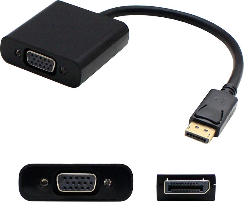 AddOn DisplayPort Male to VGA Female Adapter Cable, 8in, Black (DISPLAYPORT2VGA) - Image 1
