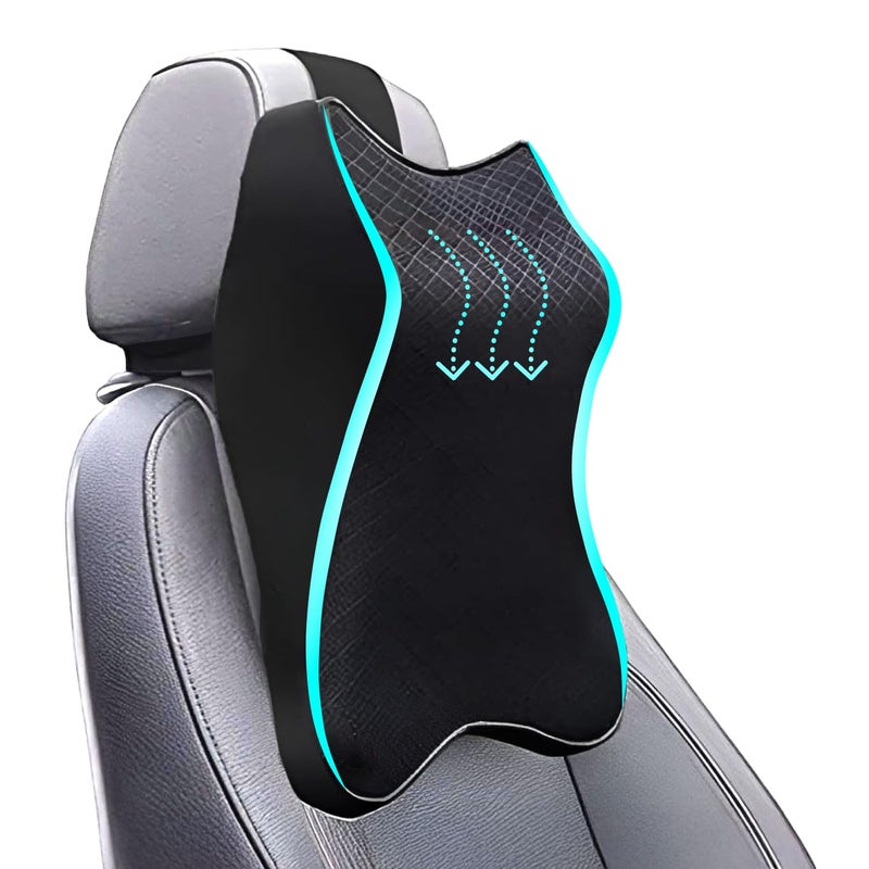 AGFP ® Car Seat Headrest Neck Rest Cushion, Car Neck Pillow Durable 100% Pure Memory Foam Neck Pillow with Breathable Removable Cover Washable Comfortable Ergonomic & Neck Pain Relief - Image 1
