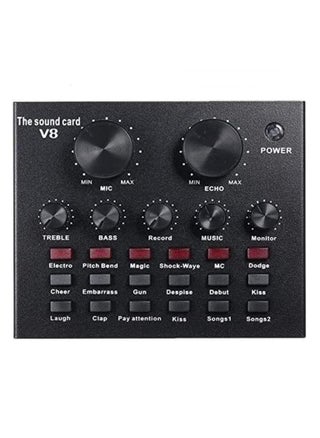 V8 USB Sound Card 112 Electric Sounds 18 Sound Effects 6 Modes External Audio Mixer with Bluetooth, Reverb & EQ Adjustments for Live Streaming, Karaoke, Recording for Headset/Microphone - pzsku/Z9AE47BA0628AD5CA0643Z/45/1742976354/5d54b565-ffc7-41a4-aebb-ffbe9541a225
