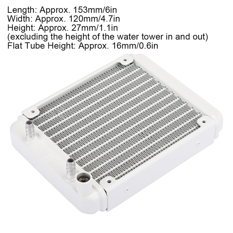 Professional PC Water Cooling Aluminum Radiator 12cm/4.7in Installation Position for Computer CPU Heat Sink - Image 5