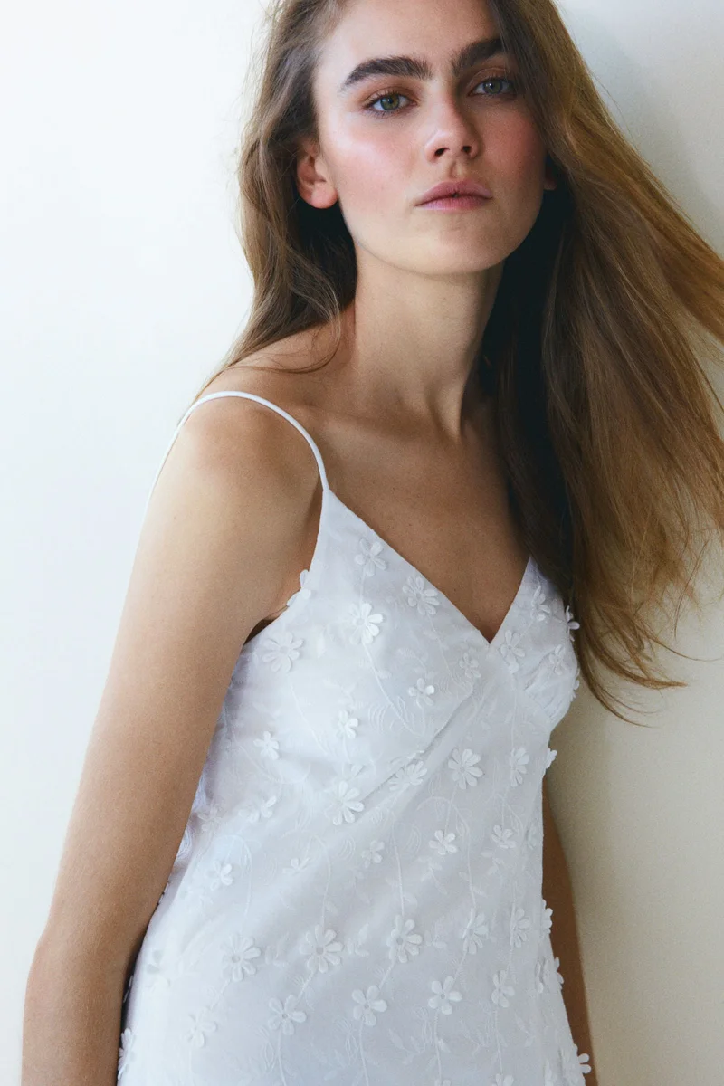 H&M Appliquéd cotton dress