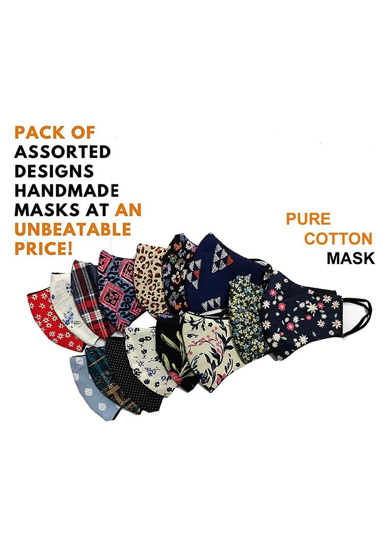 VETERAN Veteran Cotton Face mask Combo of 4 Fashion Flowers Cloth Face Mask Adjustable Washable Reuseable Stylish Cotton Face Masks for Unisex Women Men  - Image 2