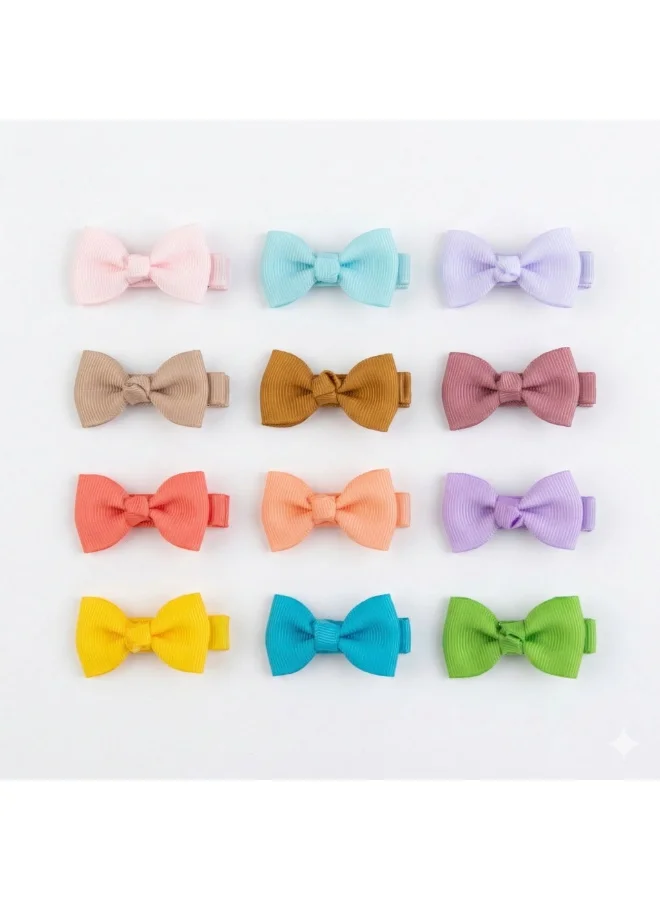 بامبيميسي Pastel Dreams Grosgrain Bow Clip Set (12-Piece)