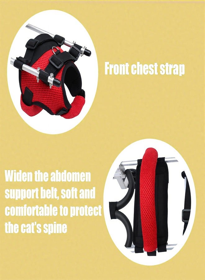 TOSPHU Cat Wheelchair Adjustable 2 Wheels Pet Wheelchair Lightweight Cat Support Wheels for Rehabilitation Aid for The Back Legs of Aging, Arthritic, Injured, Disabled, Weak Cats/Pets (M) - Image 5