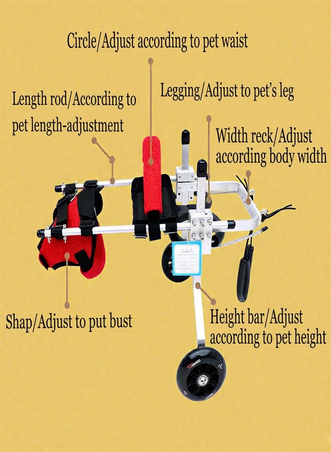 TOSPHU Cat Wheelchair Adjustable 2 Wheels Pet Wheelchair Lightweight Cat Support Wheels for Rehabilitation Aid for The Back Legs of Aging, Arthritic, Injured, Disabled, Weak Cats/Pets (M) - Image 2
