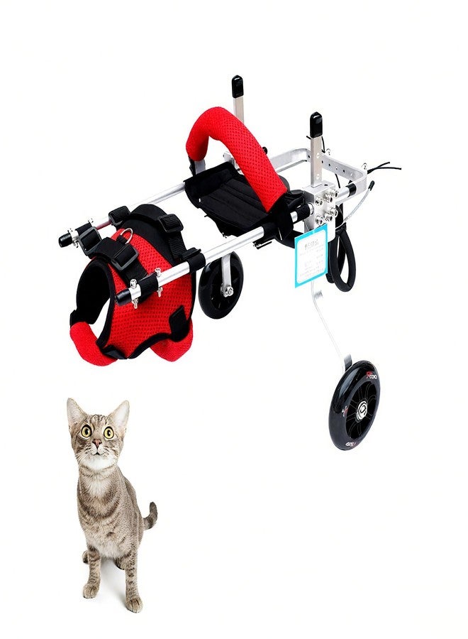 TOSPHU Cat Wheelchair Adjustable 2 Wheels Pet Wheelchair Lightweight Cat Support Wheels for Rehabilitation Aid for The Back Legs of Aging, Arthritic, Injured, Disabled, Weak Cats/Pets (M) - Image 1