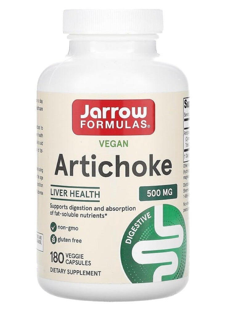 jarrow formulas Artichoke 500 mg 180 Veggie Capsules  - Image 1