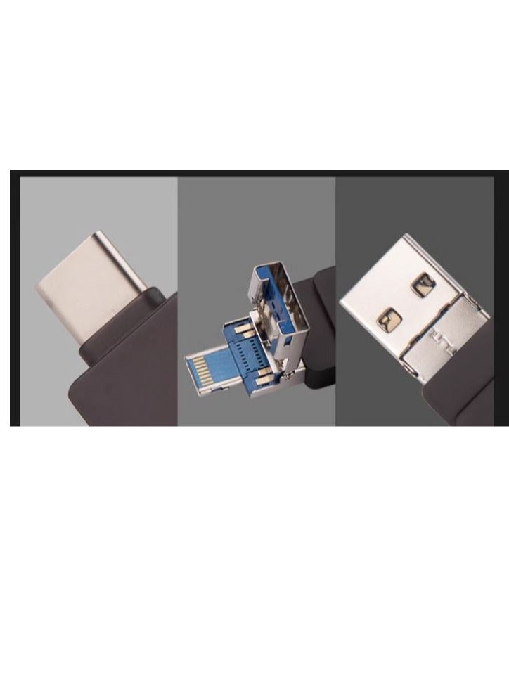 i-Flash 4 in 1 Type C Mobile Phone USB Flash Drive for iPhone/iPad 128GB - Black - Image 2