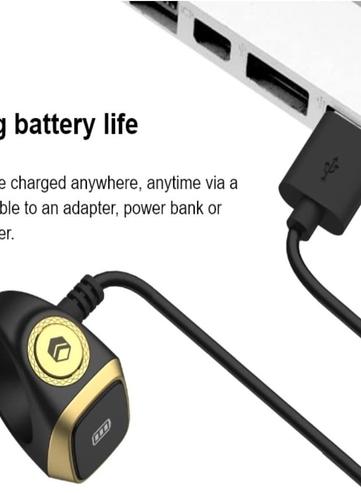 Iqibla Smart Tasbih Zikr Ring Muslim Prayer Prayer timing reminder OLED display Tasbih Counter Smart Ring Wearable Black 22mm USB - Image 5