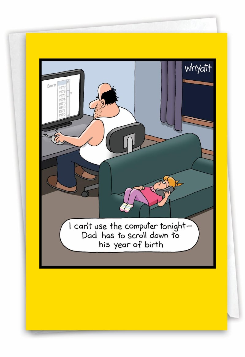 NobleWorks - 1 Cartoon Birthday Greeting Card Funny - Hilarious Bday Notecard with Envelope, Comic Humor Celebration - Fartbit C9323BDG - Image 1