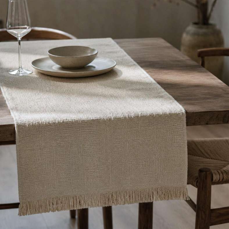 Pan Home Paolo Linen Slub Table Runner 180x40cm - Ecru - 175PSF9900130 - Image 1