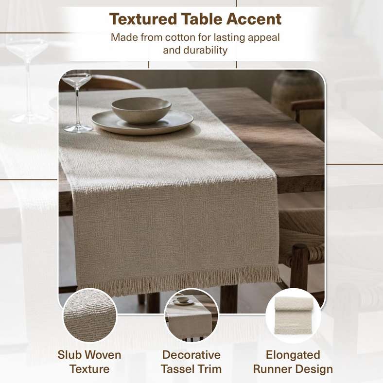 Pan Home Paolo Linen Slub Table Runner 180x40cm - Ecru - 175PSF9900130 - Image 4