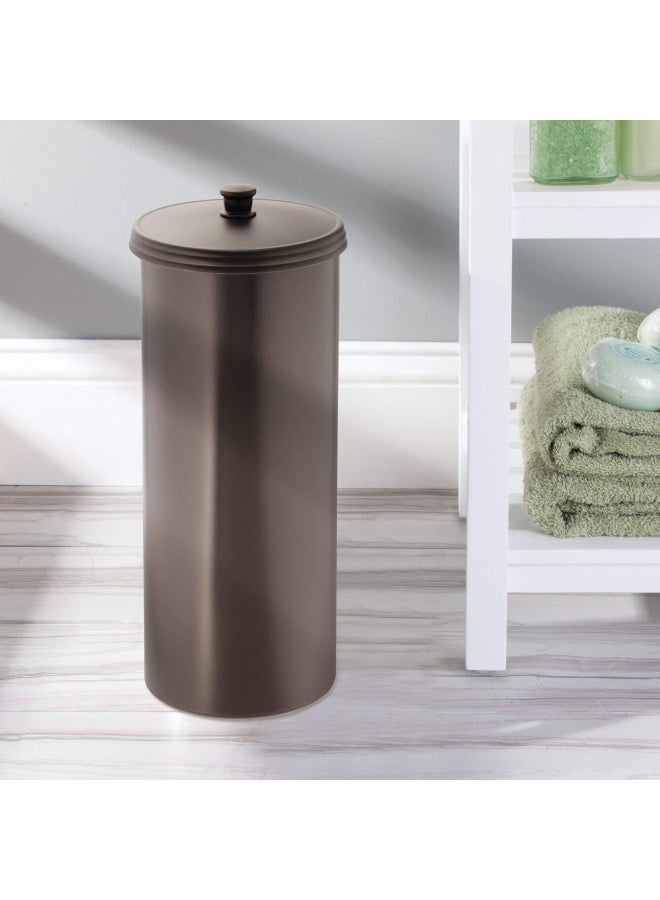 InterDesign iDesign Freestanding Toilet Paper Canister with Lid for 3 Extra Rolls Bronze Made in USA - Image 3