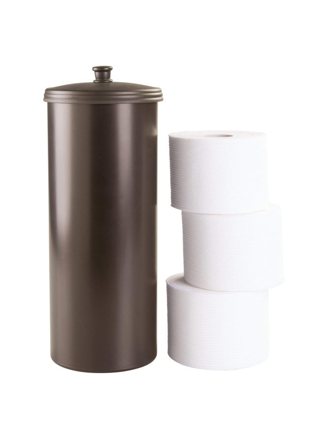 InterDesign iDesign Freestanding Toilet Paper Canister with Lid for 3 Extra Rolls Bronze Made in USA - Image 4