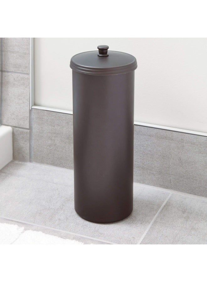 InterDesign iDesign Freestanding Toilet Paper Canister with Lid for 3 Extra Rolls Bronze Made in USA - Image 2