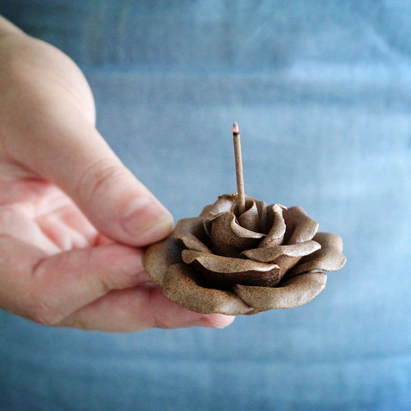 1PC Compact -stick Censer Decor Elegant Chinese Rose Incense Burner (Coffee) - Image 4