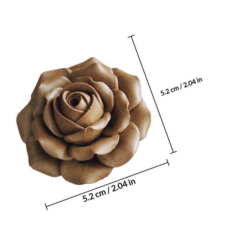1PC Compact -stick Censer Decor Elegant Chinese Rose Incense Burner (Coffee) - Image 2