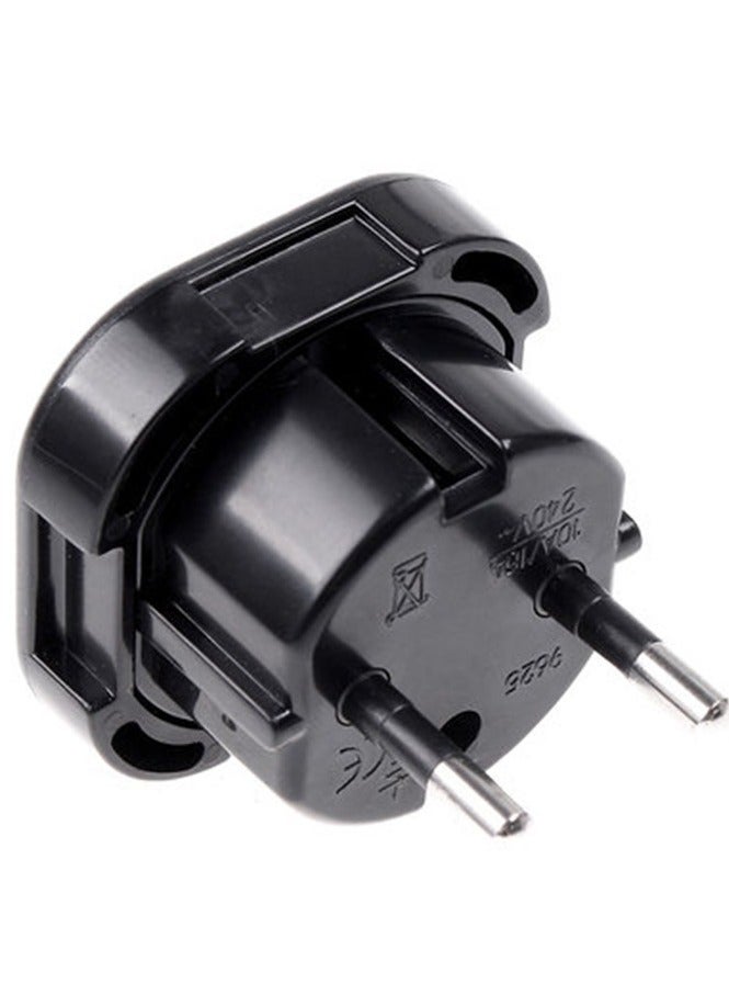 UK To EU AC Travel Plug Adapter Black - Image 2
