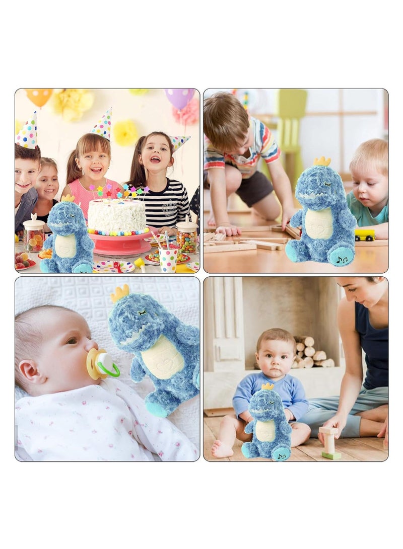 SOLARAE Soothe Snuggle Dinosaur Breathing Belly Plush Sound Machine Stuffed Animal Soothing Anxiety Stress Dinosaur Musical Soothe Dinosaur Sleep Buddy With Music Lights Rhythmic Breathing Motion - Image 5