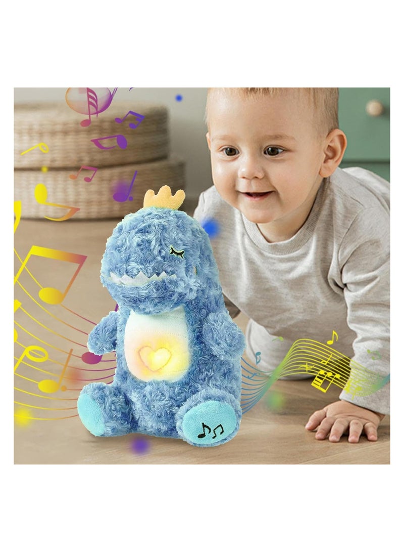 SOLARAE Soothe Snuggle Dinosaur Breathing Belly Plush Sound Machine Stuffed Animal Soothing Anxiety Stress Dinosaur Musical Soothe Dinosaur Sleep Buddy With Music Lights Rhythmic Breathing Motion - Image 4