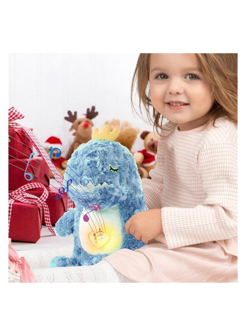 SOLARAE Soothe Snuggle Dinosaur Breathing Belly Plush Sound Machine Stuffed Animal Soothing Anxiety Stress Dinosaur Musical Soothe Dinosaur Sleep Buddy With Music Lights Rhythmic Breathing Motion - Image 3
