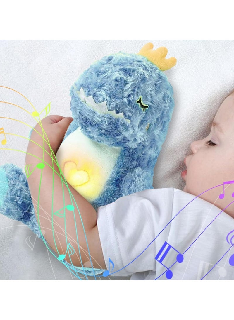 SOLARAE Soothe Snuggle Dinosaur Breathing Belly Plush Sound Machine Stuffed Animal Soothing Anxiety Stress Dinosaur Musical Soothe Dinosaur Sleep Buddy With Music Lights Rhythmic Breathing Motion - Image 2