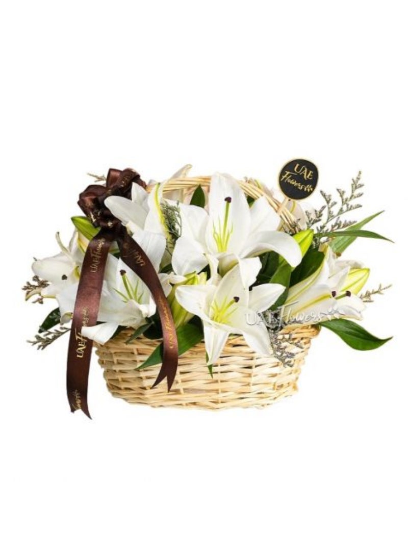 White Lily Charm Basket 