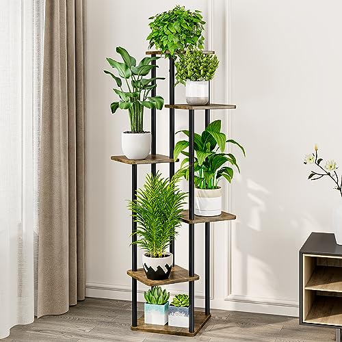 AZERPIAN Plant Stand 6 Tier Indoor Metal Flower Shelf for Multiple Plants Corner Tall Flower Holders for Patio Garden Living Room Balcony Bedroom, Black - Image 2