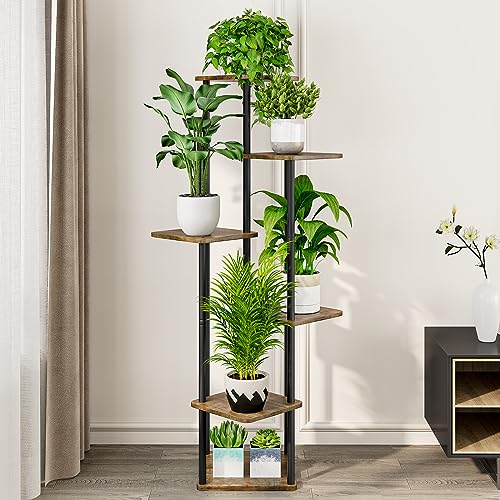 AZERPIAN Plant Stand 6 Tier Indoor Metal Flower Shelf for Multiple Plants Corner Tall Flower Holders for Patio Garden Living Room Balcony Bedroom, Black - Image 3