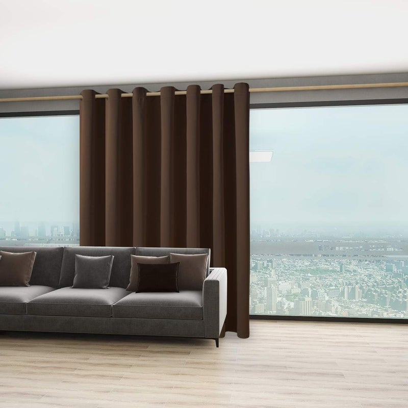 BONZER Extra Wide Room Divider Curtain Screen Partitions Total Privacy Wall Noise Reducing Blackout Curtains for Living Room, 96L x 150W Inch (8L x 12.5W ft), 1 Panel, Chocolate - Image 5