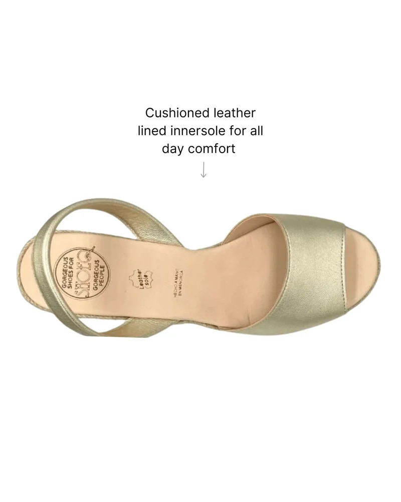 Shoeq Champagne Classic Espadrille Wedge for Women | Best Price UAE