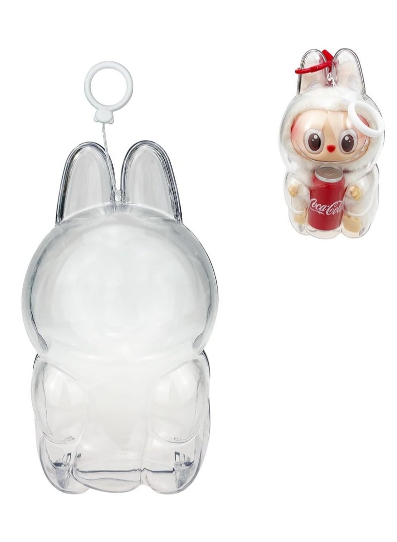 الصفحة الرئيسية حافظة واقية لجهاز LABUBU Sitting COLA، علبة عرض شفافة من الأكريليك مع غطاء صلب وملحقات مع حزام من السيليكون لسلسلة Monsters COLA Happy Factor - Cola Sit - Image 1