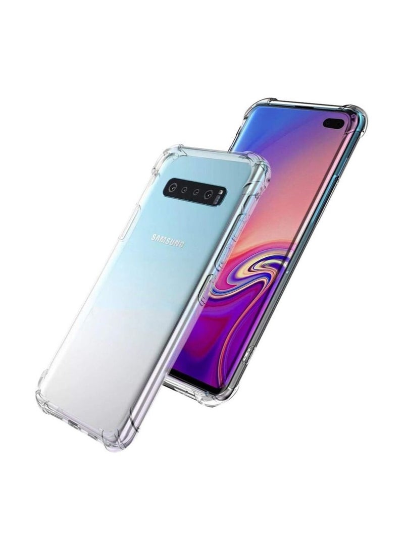 حافظة لهاتف سامسونج S10 بلس غطاء خلفي شفاف وسادة هوائية ناعمة من السيليكون المقاوم للصدمات ومضاد للخدش واقٍ من الصدمات في الزاوية لهاتف سامسونج S10 بلس شفاف - Image 1