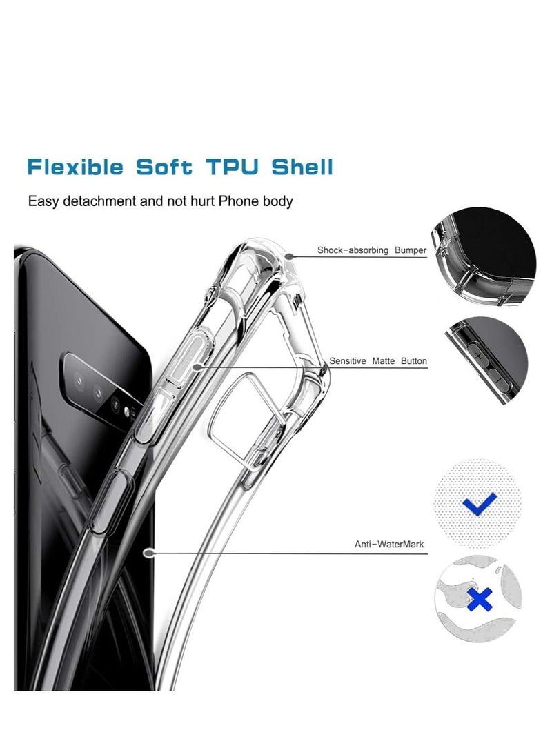 حافظة لهاتف سامسونج S10 بلس غطاء خلفي شفاف وسادة هوائية ناعمة من السيليكون المقاوم للصدمات ومضاد للخدش واقٍ من الصدمات في الزاوية لهاتف سامسونج S10 بلس شفاف - Image 3