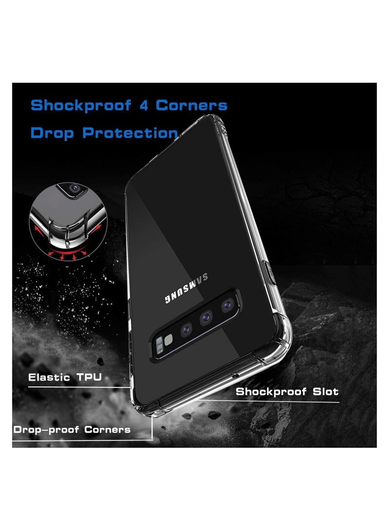 حافظة لهاتف سامسونج S10 بلس غطاء خلفي شفاف وسادة هوائية ناعمة من السيليكون المقاوم للصدمات ومضاد للخدش واقٍ من الصدمات في الزاوية لهاتف سامسونج S10 بلس شفاف - Image 2
