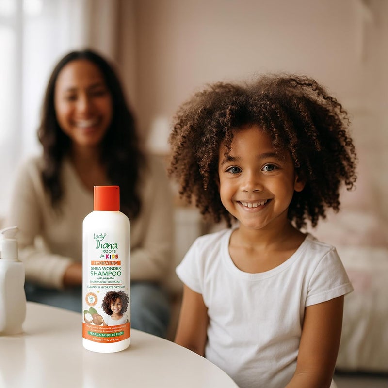 Lady Diana Roots Kids Shea Wonder Shampoo 480ml - Gentle and Nourishing Hair Wash for Soft, Smooth, and Healthy Hair - Image 5
