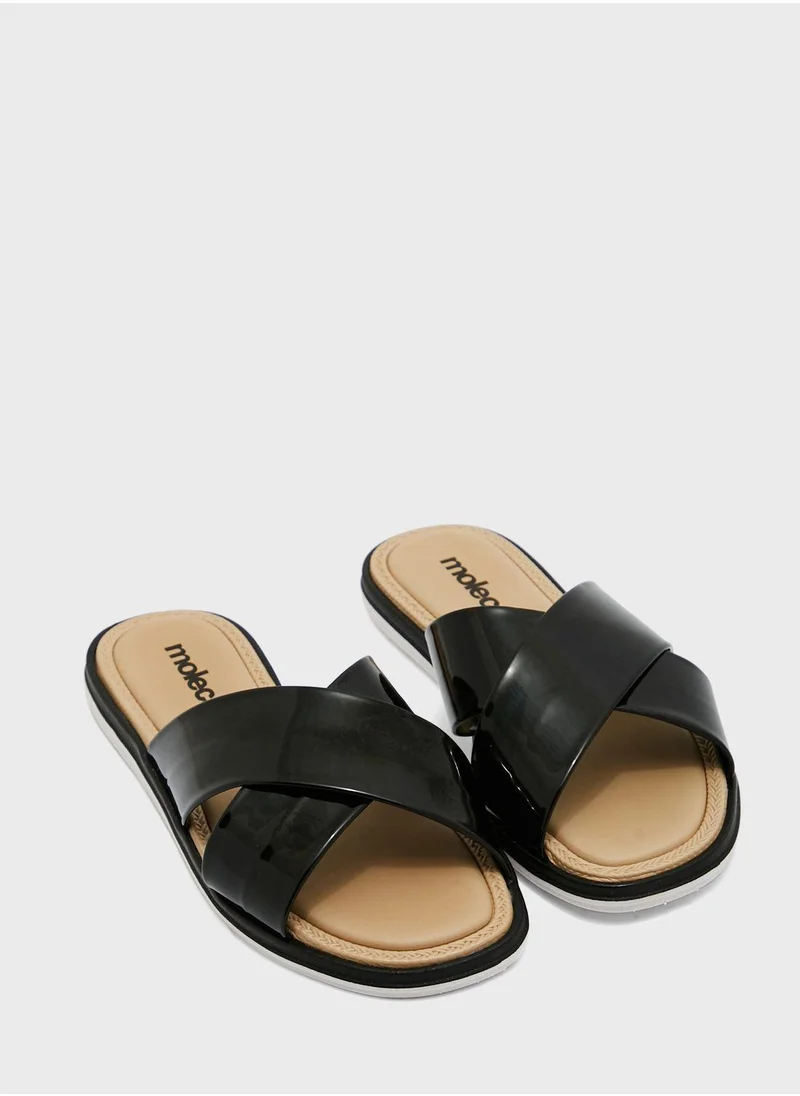 MOLECA Casual Cross Strap Flat Sandals