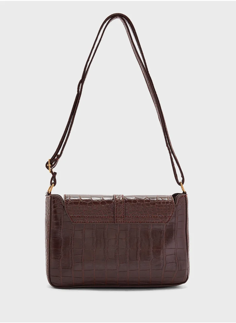 ايلا Croc Detail Mini Crossbody Bag