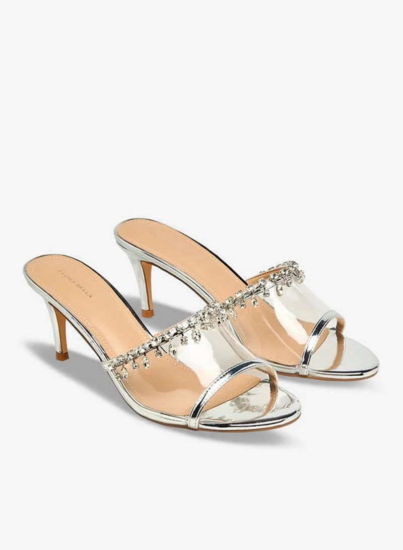 Flora Bella By Shoexpress SILVER Flora Bella Women Embellished Stiletto Heel Sandals for Women | Best Price UAE