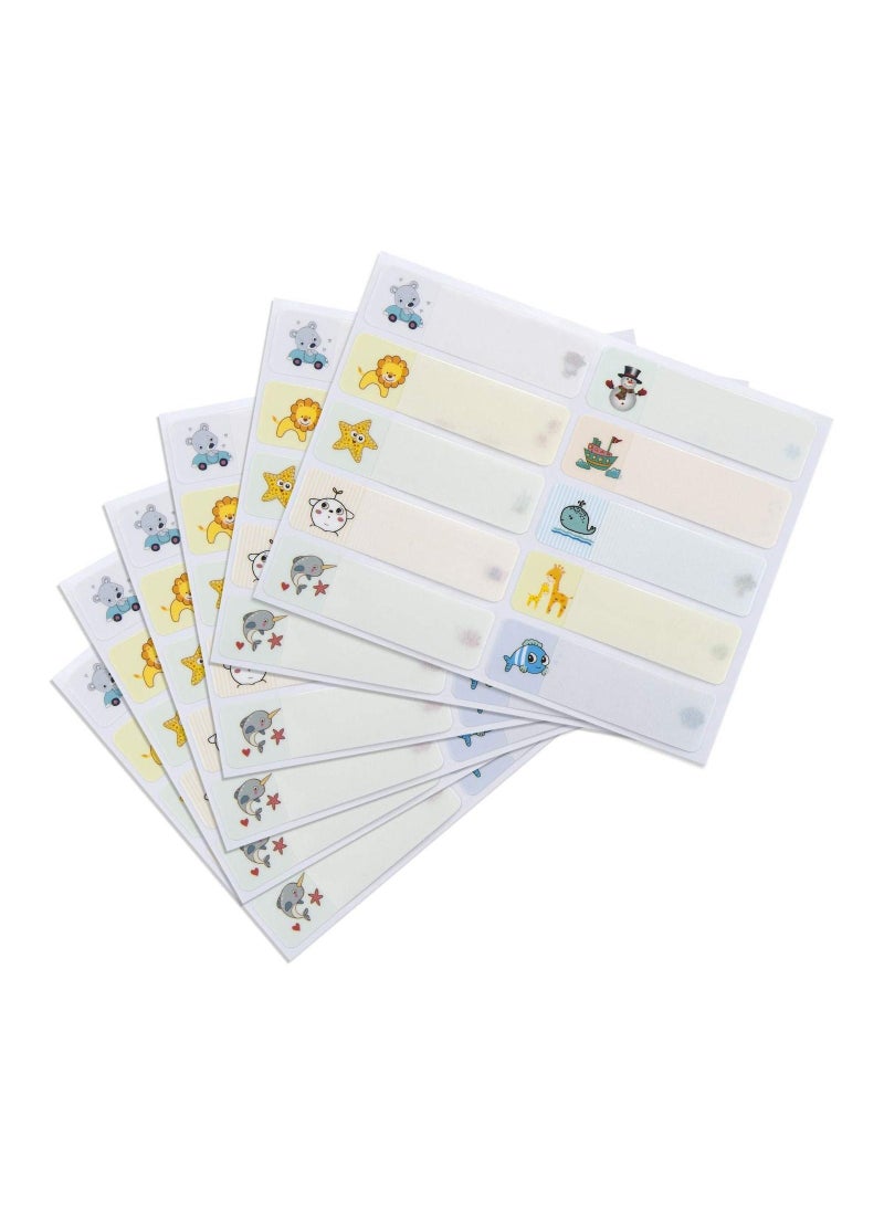 200 Pcs Baby Bottle Labels for Daycare, Self-Laminating Labels Waterproof Name Tag Labels Write-On Label Stickers Dishwasher Safe Labels School Labels for Kids with Cartoon Prints