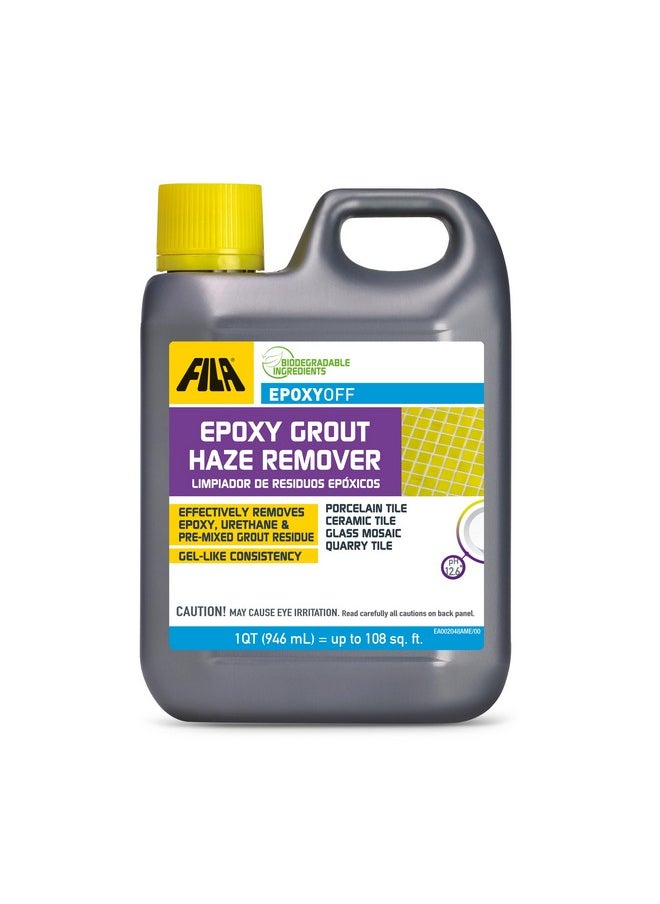 FILA Surface Care solutions FILA EPOXYOFF, Epoxy Grout Haze Remover, Effectively Removes Epoxy Residue, The Product Can Be Applied on Vertical Surfaces, 1 QT  - Image 1