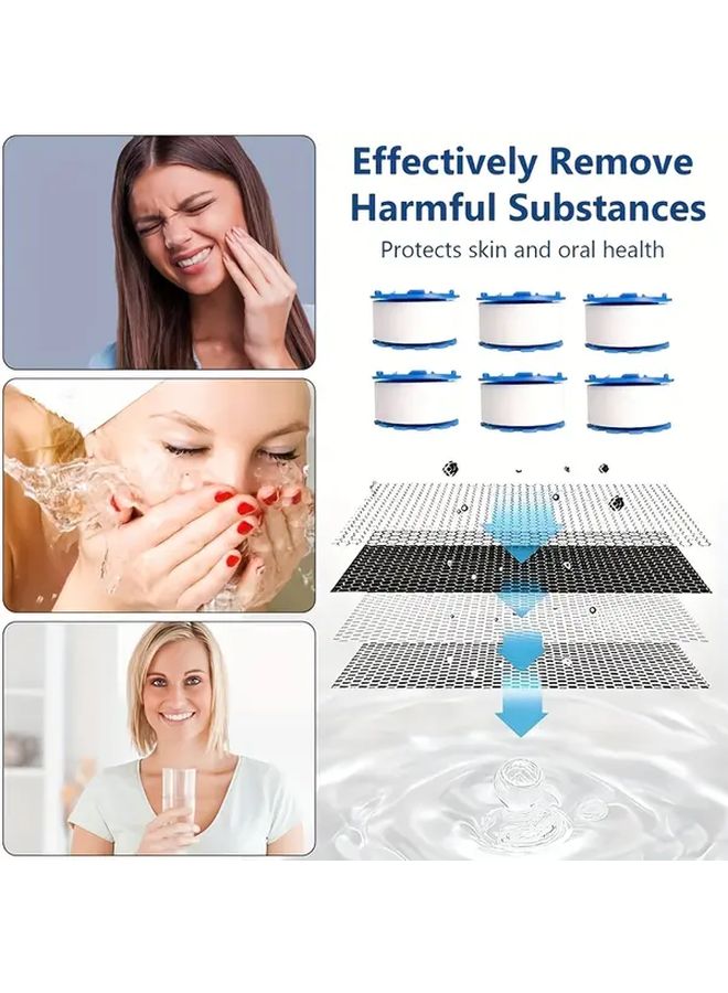 Water Filter Set With 6 Replacement Cartridges Rotating Faucet Filter For Bathroom Sink - Image 5